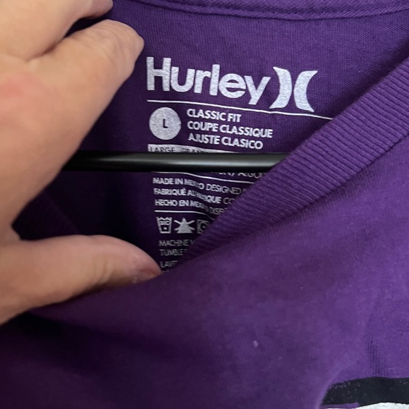 HURLEY men’s large tshirt / tee large purple NEW - Picture 2 of 3
